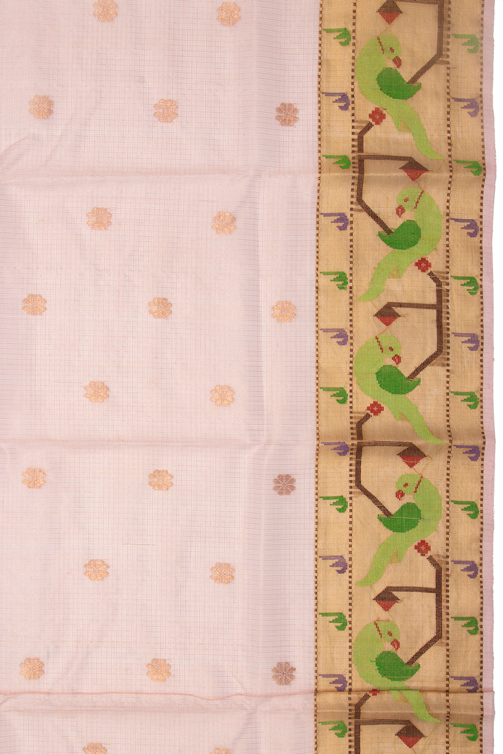 Kota Silk Tissue Butta Baby Pink Saree