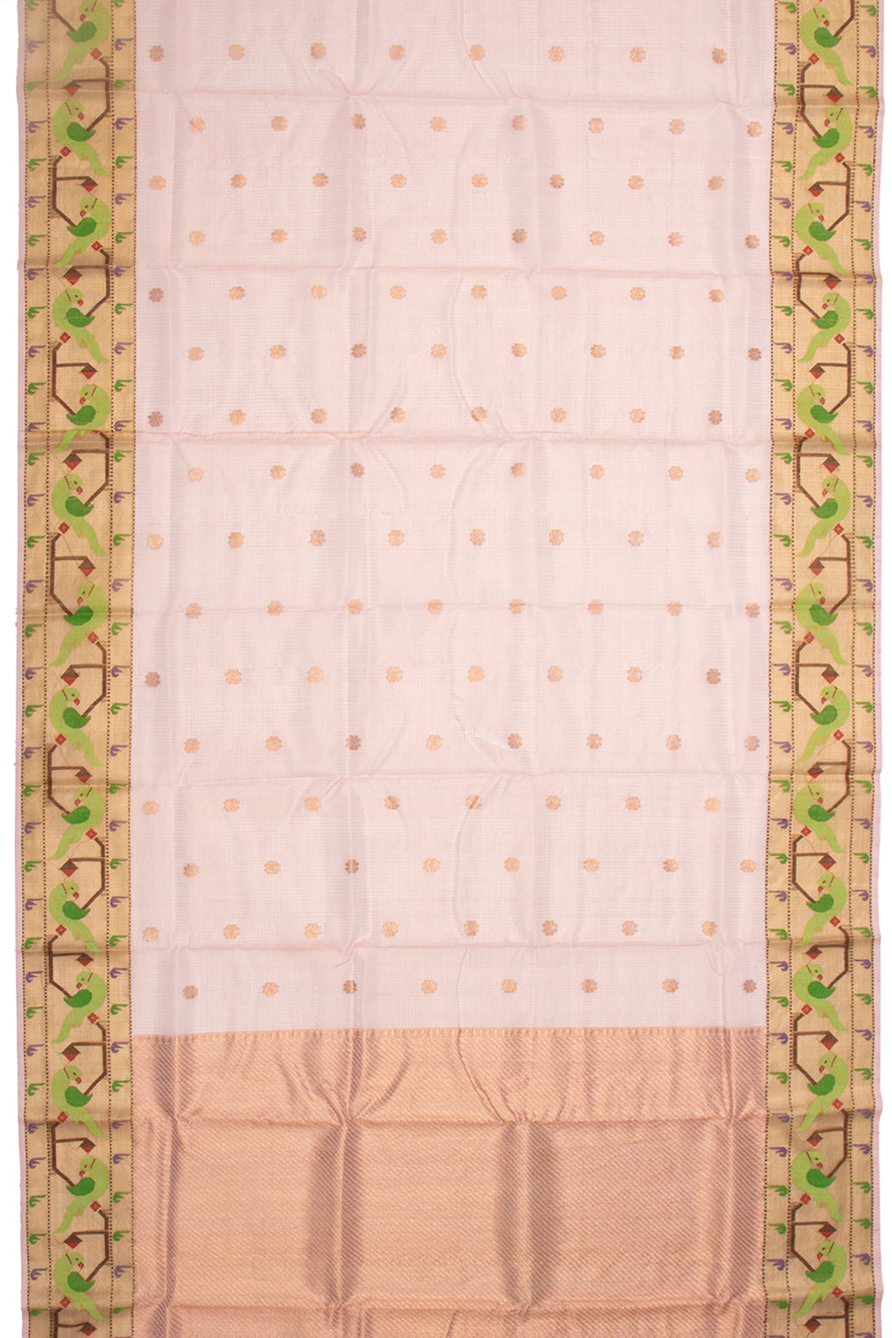 Kota Silk Tissue Butta Baby Pink Saree