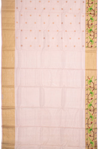 Kota Silk Tissue Butta Baby Pink Saree