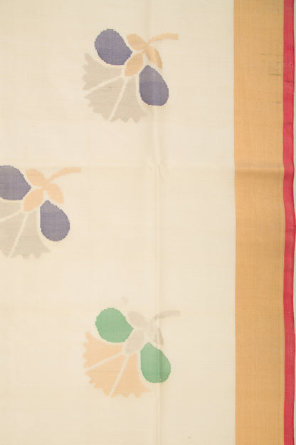 Uppada Silk Jamdani Butta Cream Saree