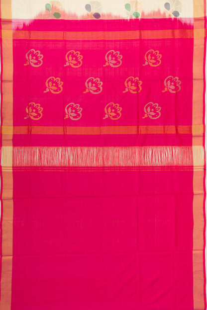 Uppada Silk Jamdani Butta Cream Saree