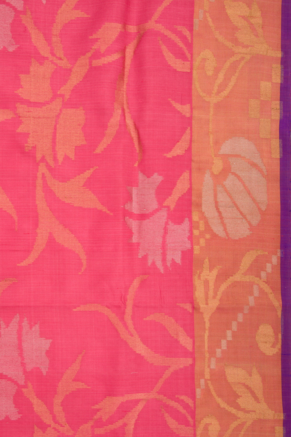 Uppada Silk All Over Jamdani Pink Saree