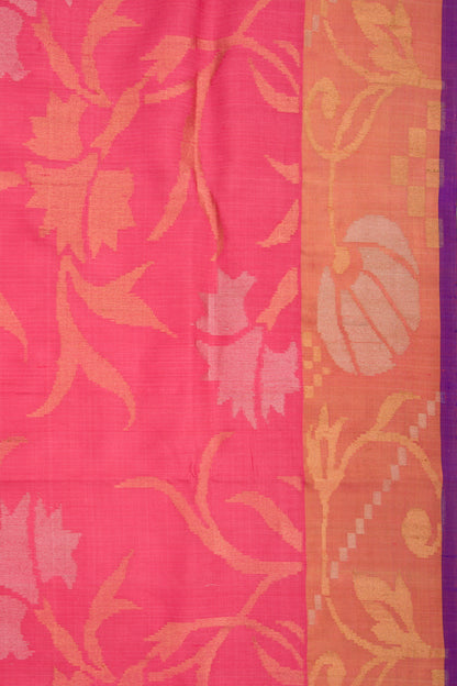 Uppada Silk All Over Jamdani Pink Saree