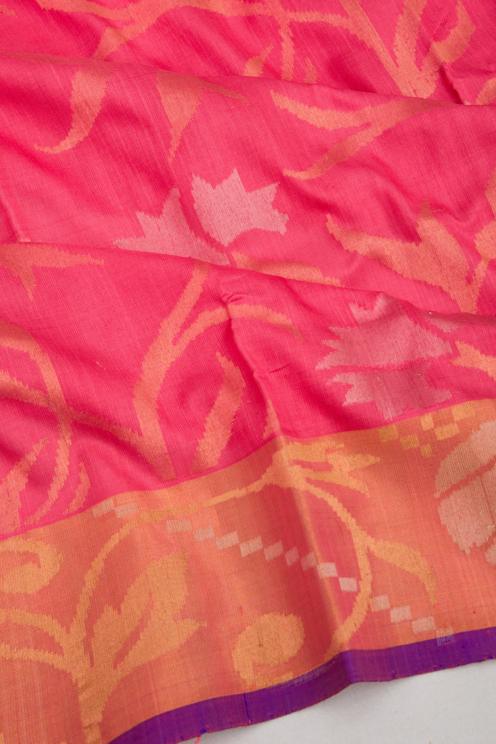 Uppada Silk All Over Jamdani Pink Saree