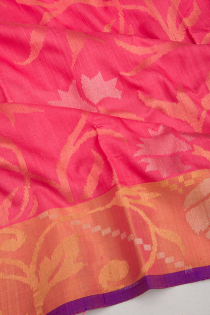 Uppada Silk All Over Jamdani Pink Saree