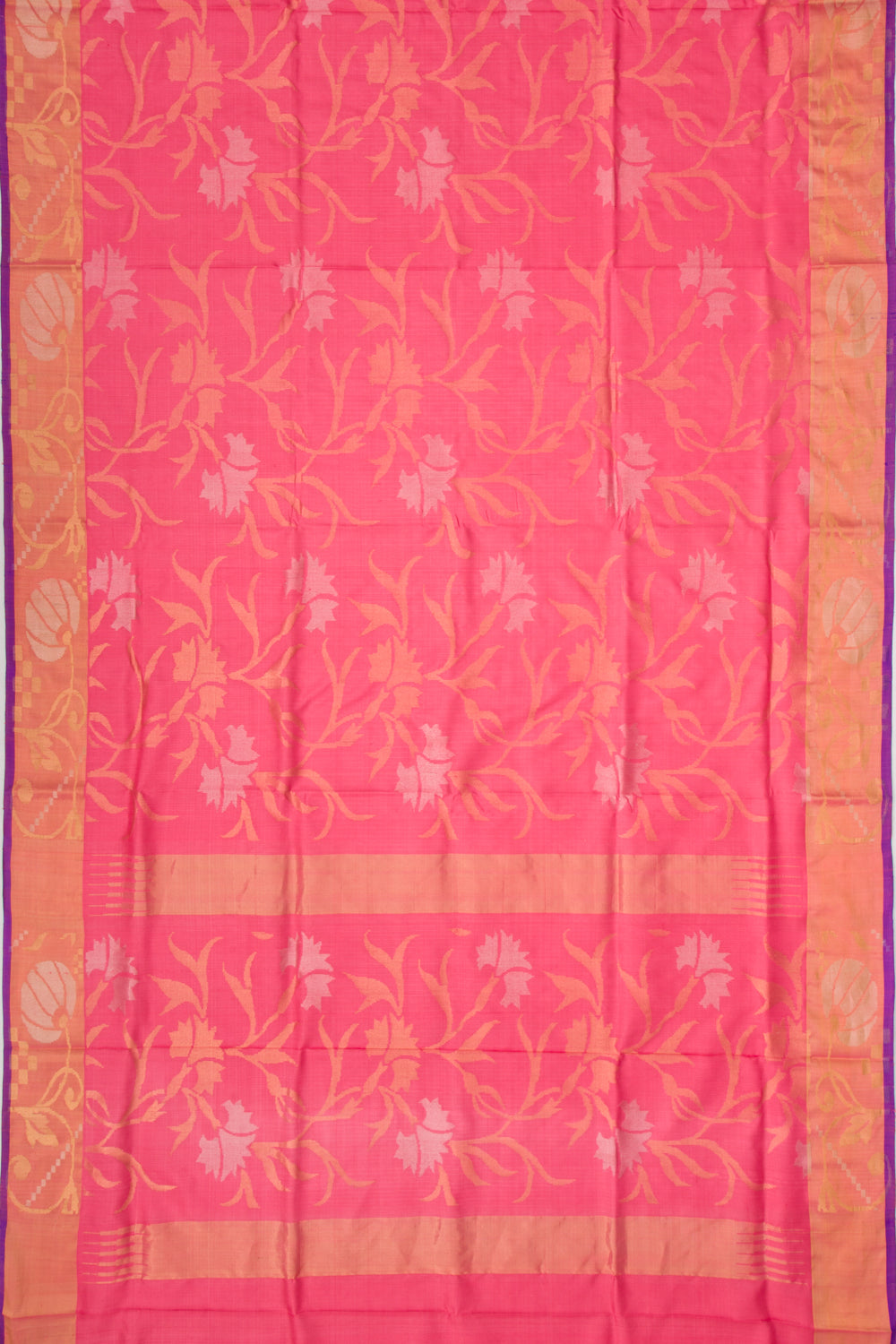 Uppada Silk All Over Jamdani Pink Saree