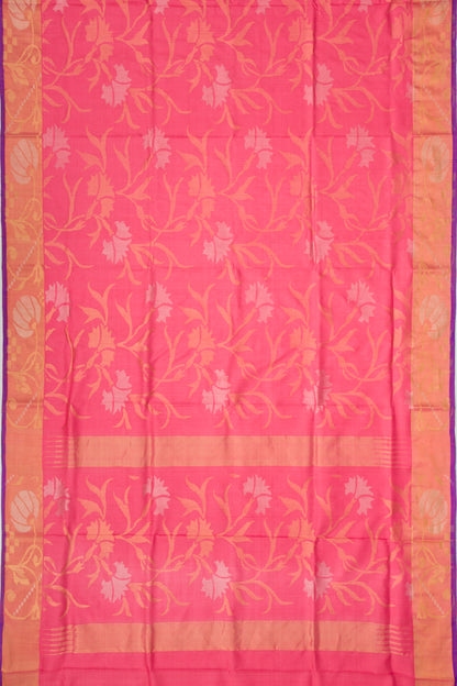 Uppada Silk All Over Jamdani Pink Saree