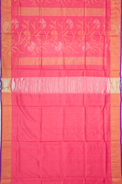 Uppada Silk All Over Jamdani Pink Saree