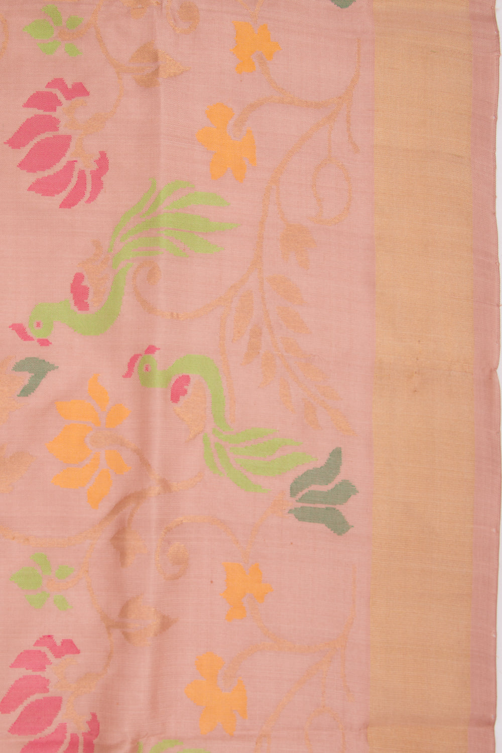 Uppada Silk Jamdani Jaal Baby Pink Saree
