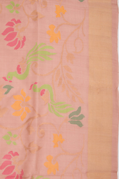 Uppada Silk Jamdani Jaal Baby Pink Saree