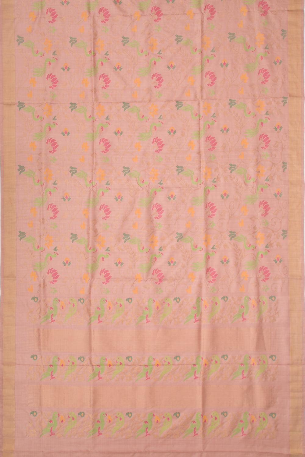 Uppada Silk Jamdani Jaal Baby Pink Saree