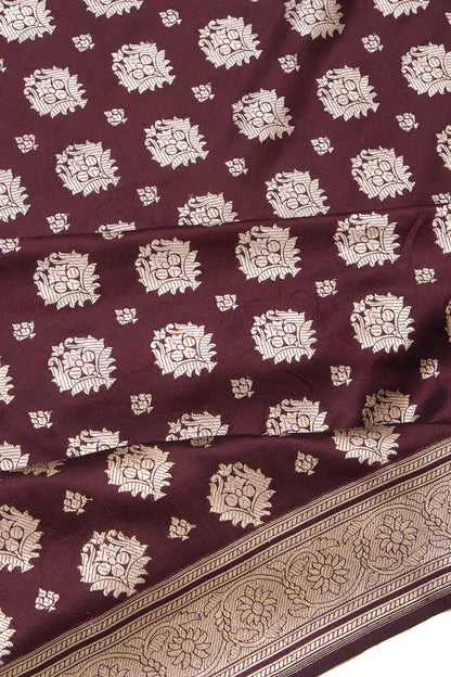 Banarasi Silk Brocade Coffee Brown Saree