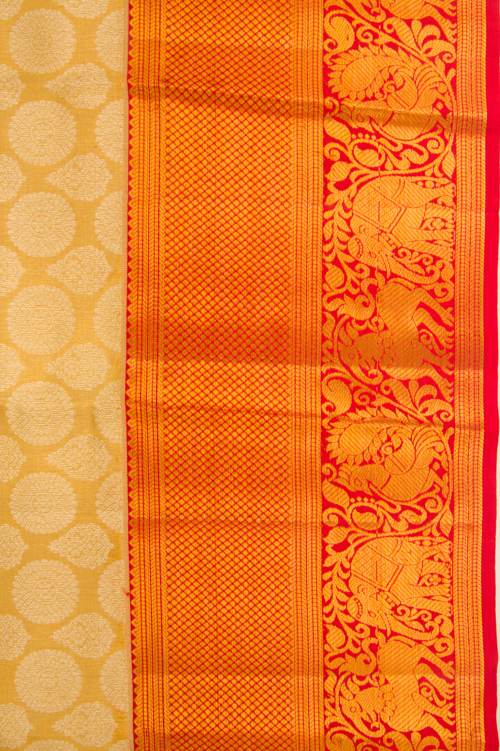 Kanchipuram Silk Tissue Brocade Gold Saree