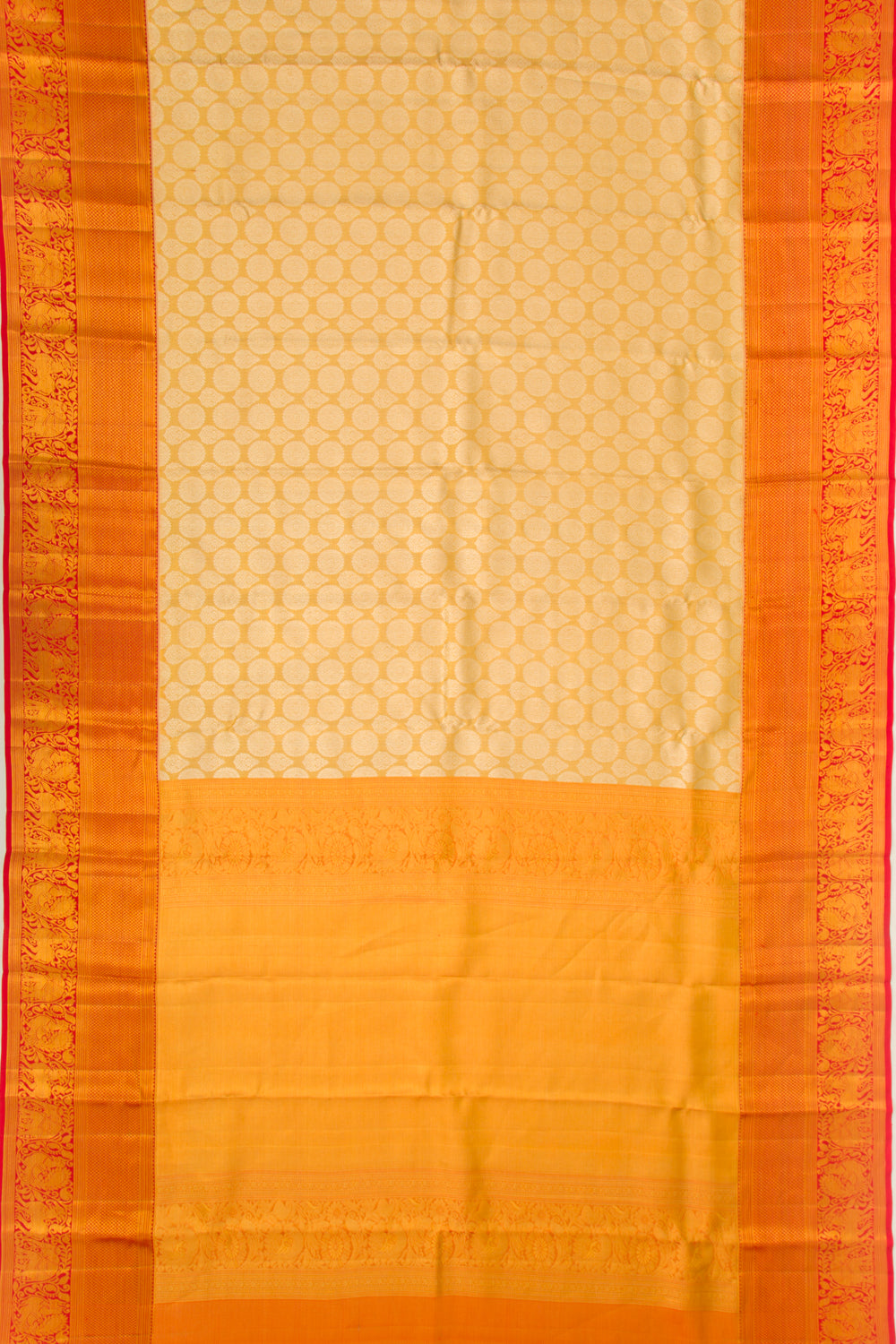 Kanchipuram Silk Tissue Brocade Gold Saree