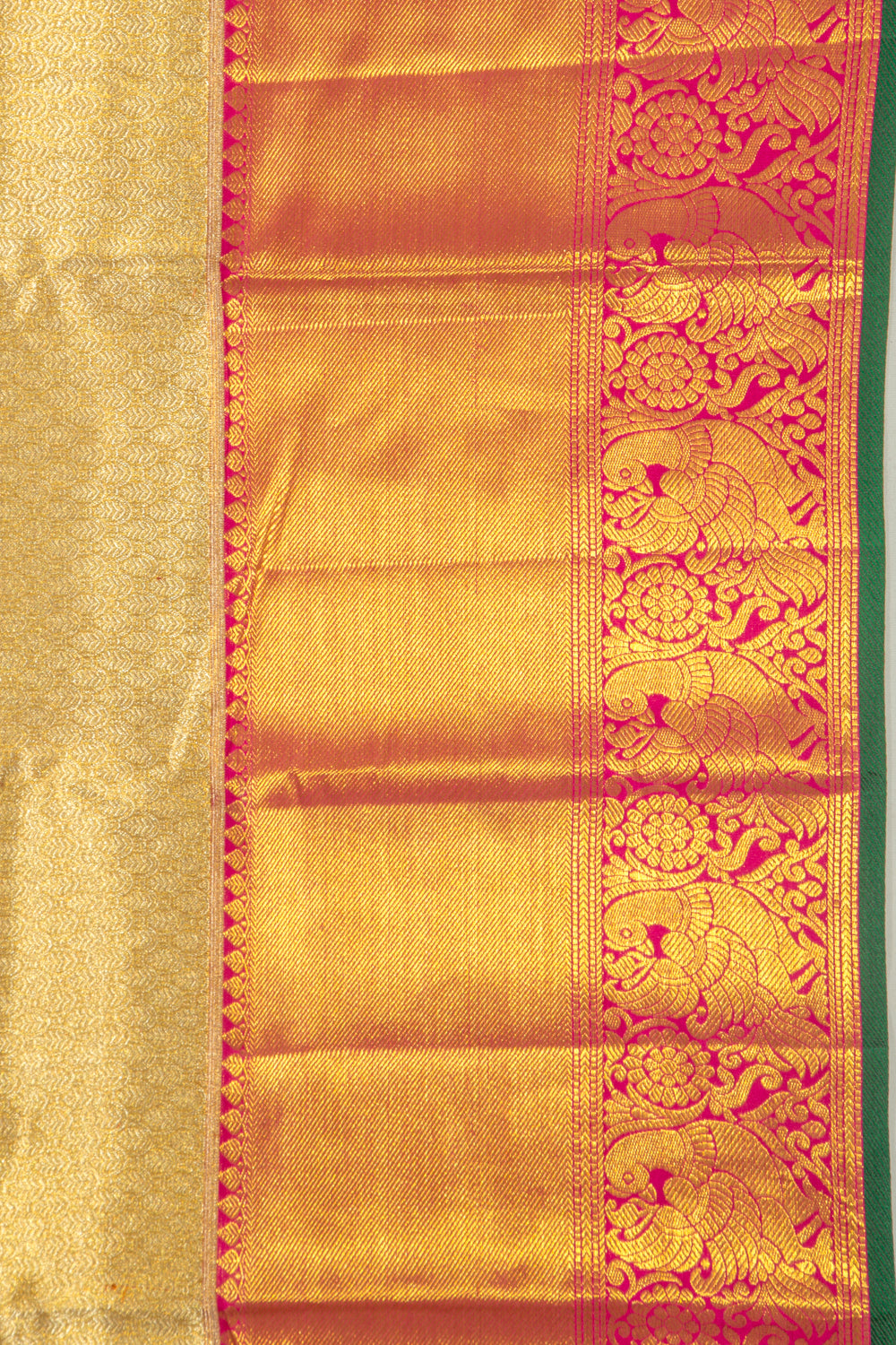 Kanchipuram Silk Tissue Brocade Gold Saree