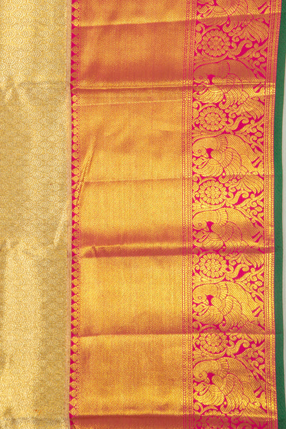 Kanchipuram Silk Tissue Brocade Gold Saree