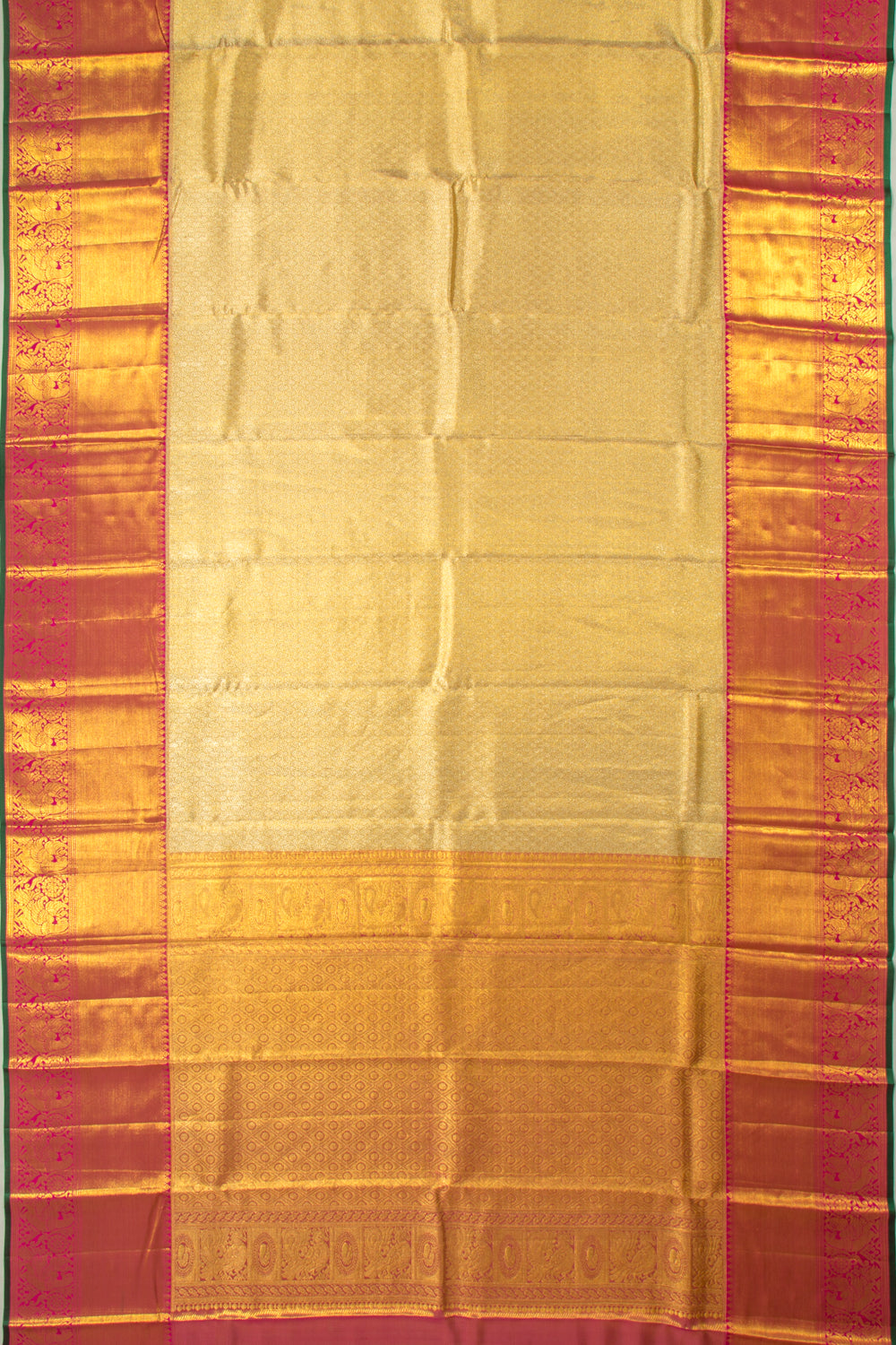 Kanchipuram Silk Tissue Brocade Gold Saree