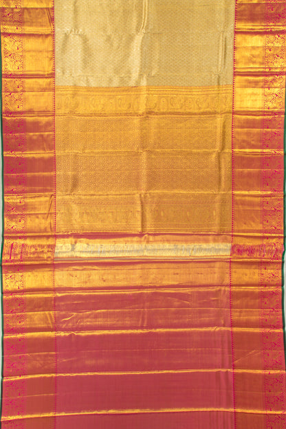 Kanchipuram Silk Tissue Brocade Gold Saree
