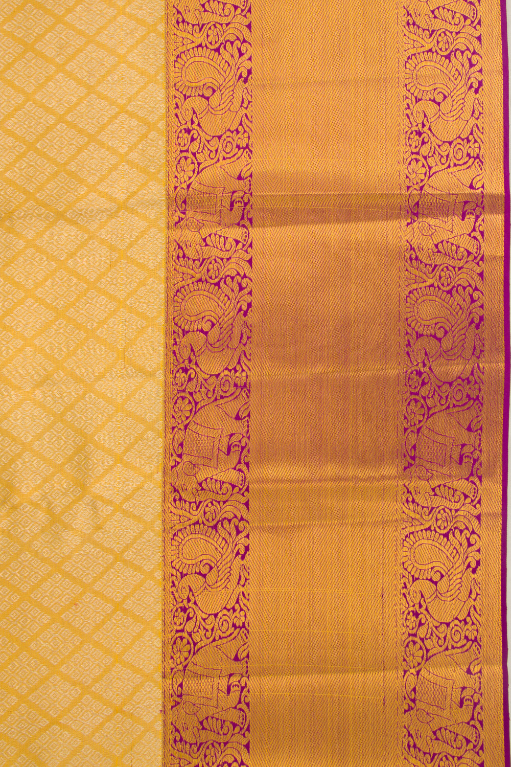 Kanchipuram Silk Tissue Brocade Gold Saree
