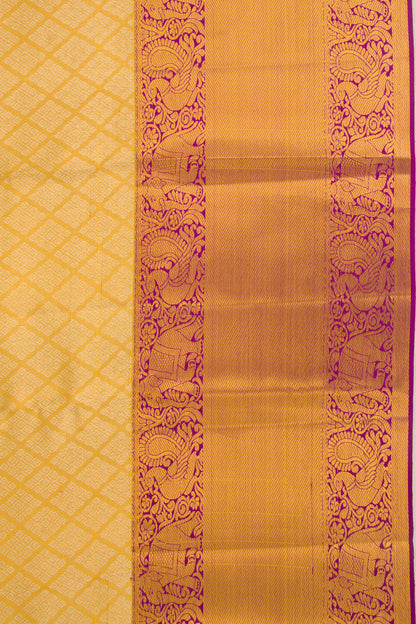 Kanchipuram Silk Tissue Brocade Gold Saree