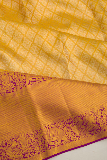 Kanchipuram Silk Tissue Brocade Gold Saree