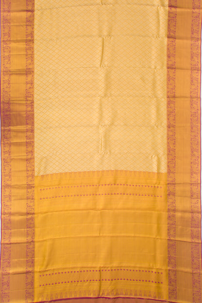 Kanchipuram Silk Tissue Brocade Gold Saree