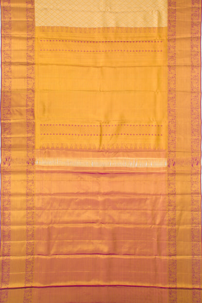 Kanchipuram Silk Tissue Brocade Gold Saree