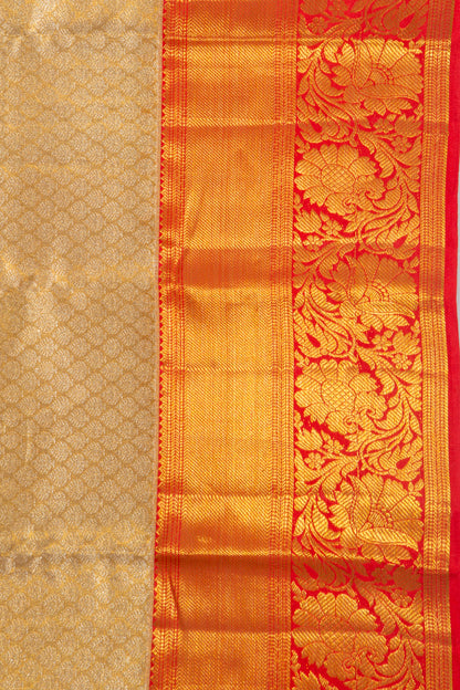 Kanchipuram Silk Tissue Brocade Gold Saree