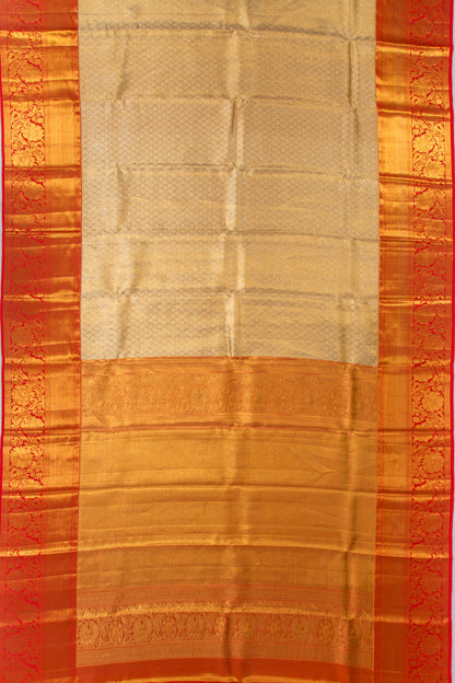Kanchipuram Silk Tissue Brocade Gold Saree