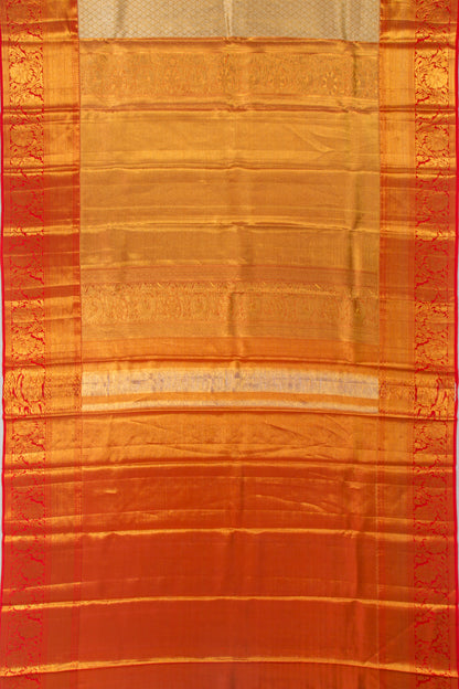 Kanchipuram Silk Tissue Brocade Gold Saree