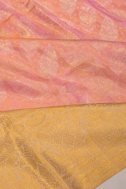 Kanchipuram Silk Tissue Brocade Pink Saree