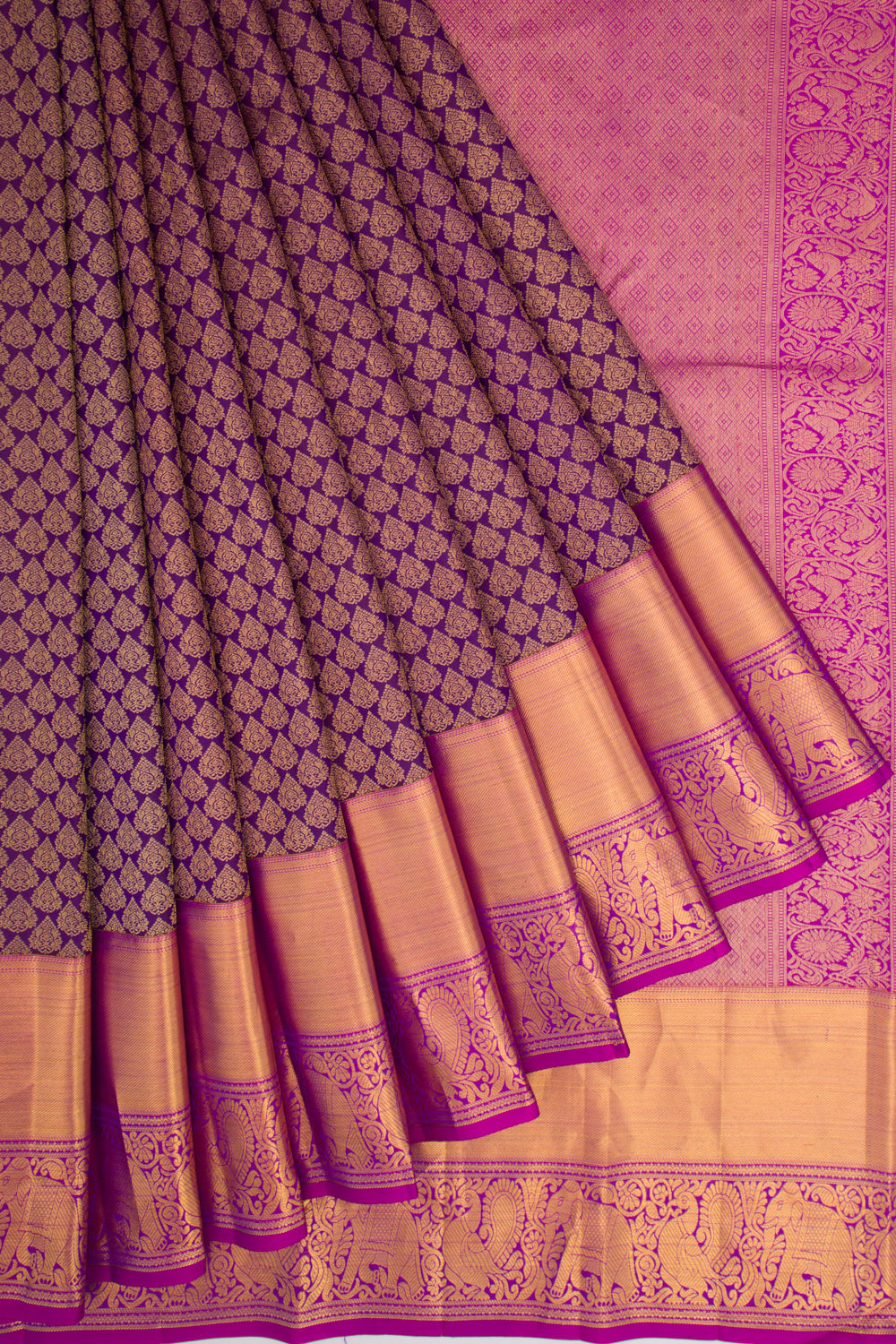 Taranga Kanchi Silk Brocade Purple Saree