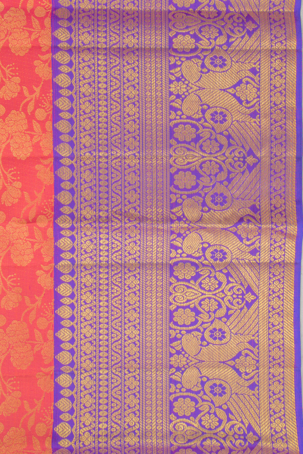 Kanchipuram Silk Jaal Pink Saree