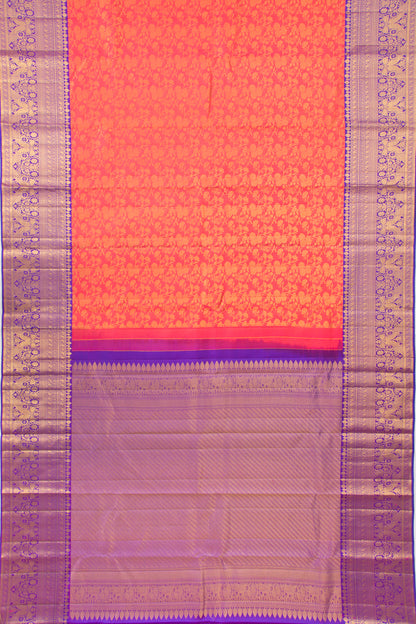 Kanchipuram Silk Jaal Pink Saree