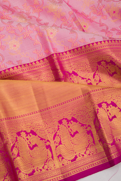 Taranga Kanchi Silk Jaal Baby Pink Saree