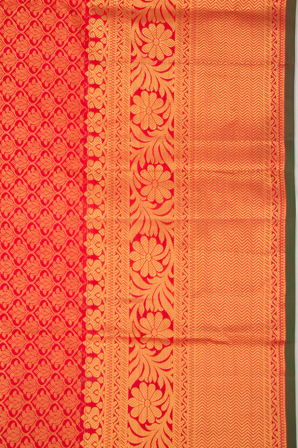 Taranga Kanchi Silk Brocade Red Saree