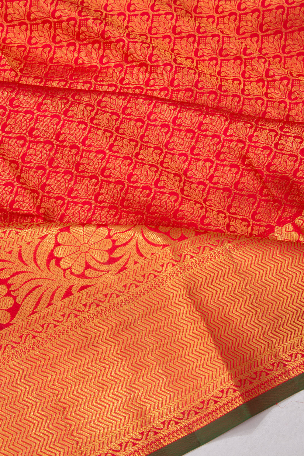 Taranga Kanchi Silk Brocade Red Saree