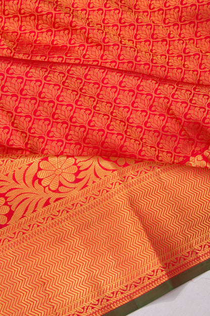 Taranga Kanchi Silk Brocade Red Saree