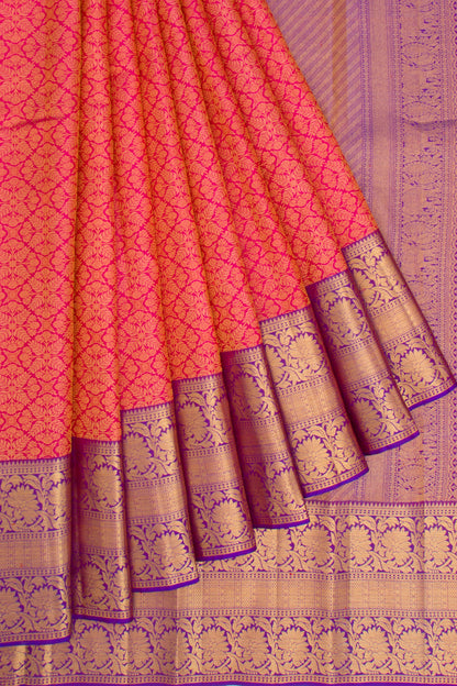 Taranga Kanchi Silk Brocade Pink Saree