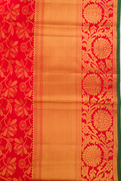 Taranga Kanchi Silk Jaal Red Saree