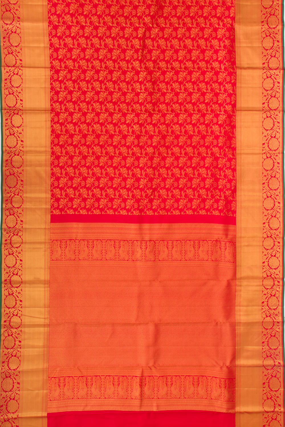 Taranga Kanchi Silk Jaal Red Saree