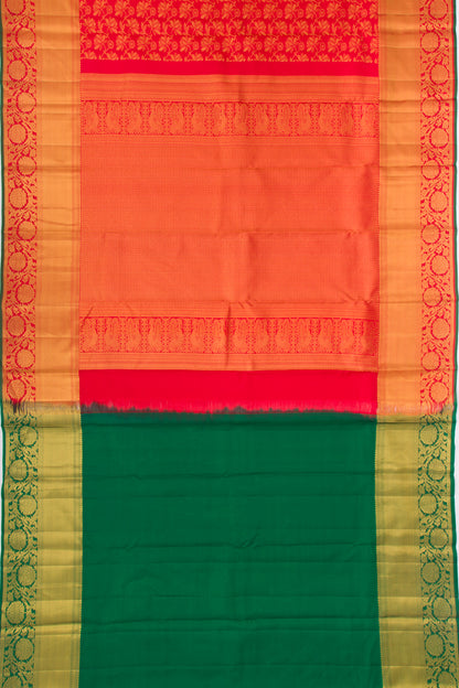 Taranga Kanchi Silk Jaal Red Saree