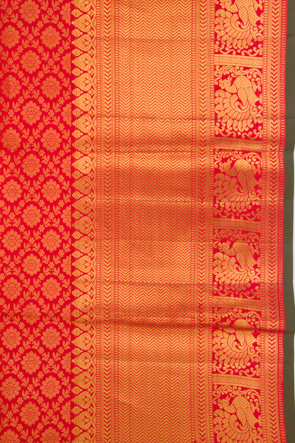 Taranga Kanchi Silk Brocade Red Saree