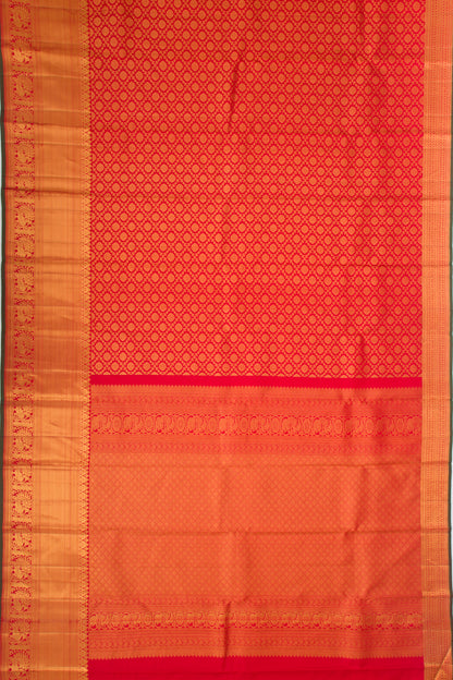 Taranga Kanchi Silk Brocade Red Saree