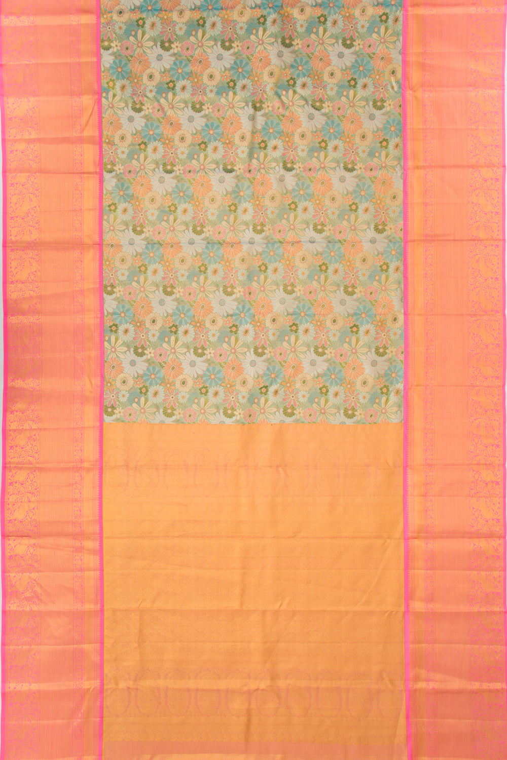 Kanchipuram Silk Tissue Brocade Blue Saree