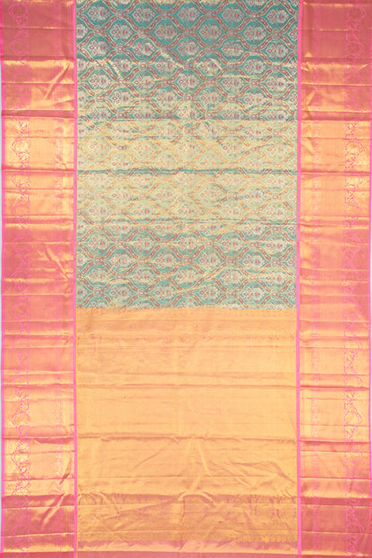 Kanchipuram Silk Tissue Brocade Blue Saree