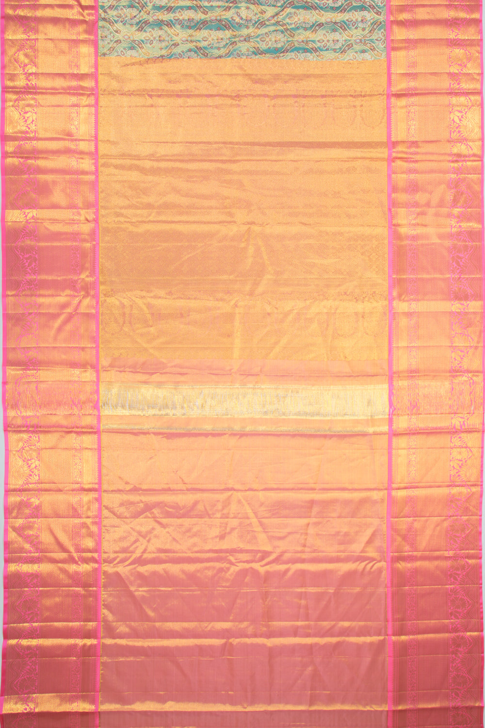 Kanchipuram Silk Tissue Brocade Blue Saree