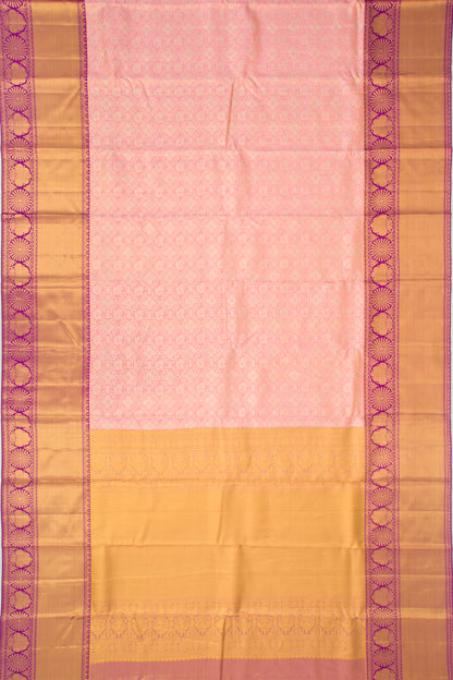 Taranga Kanchi Silk Tissue Jaal And Butta Pink Saree