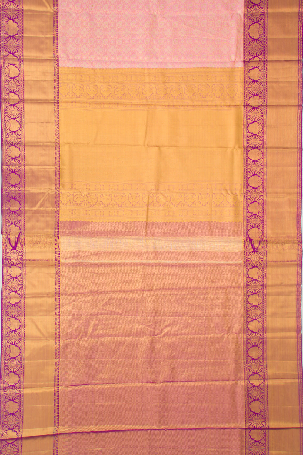 Taranga Kanchi Silk Tissue Jaal And Butta Pink Saree