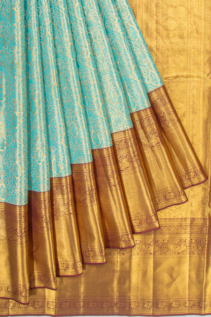 Taranga Kanchi Silk Tissue Brocade Blue Saree
